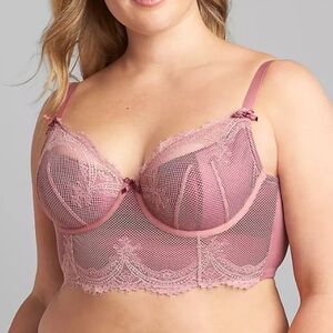 Lace Trim Pink Bralette and Panty Set
